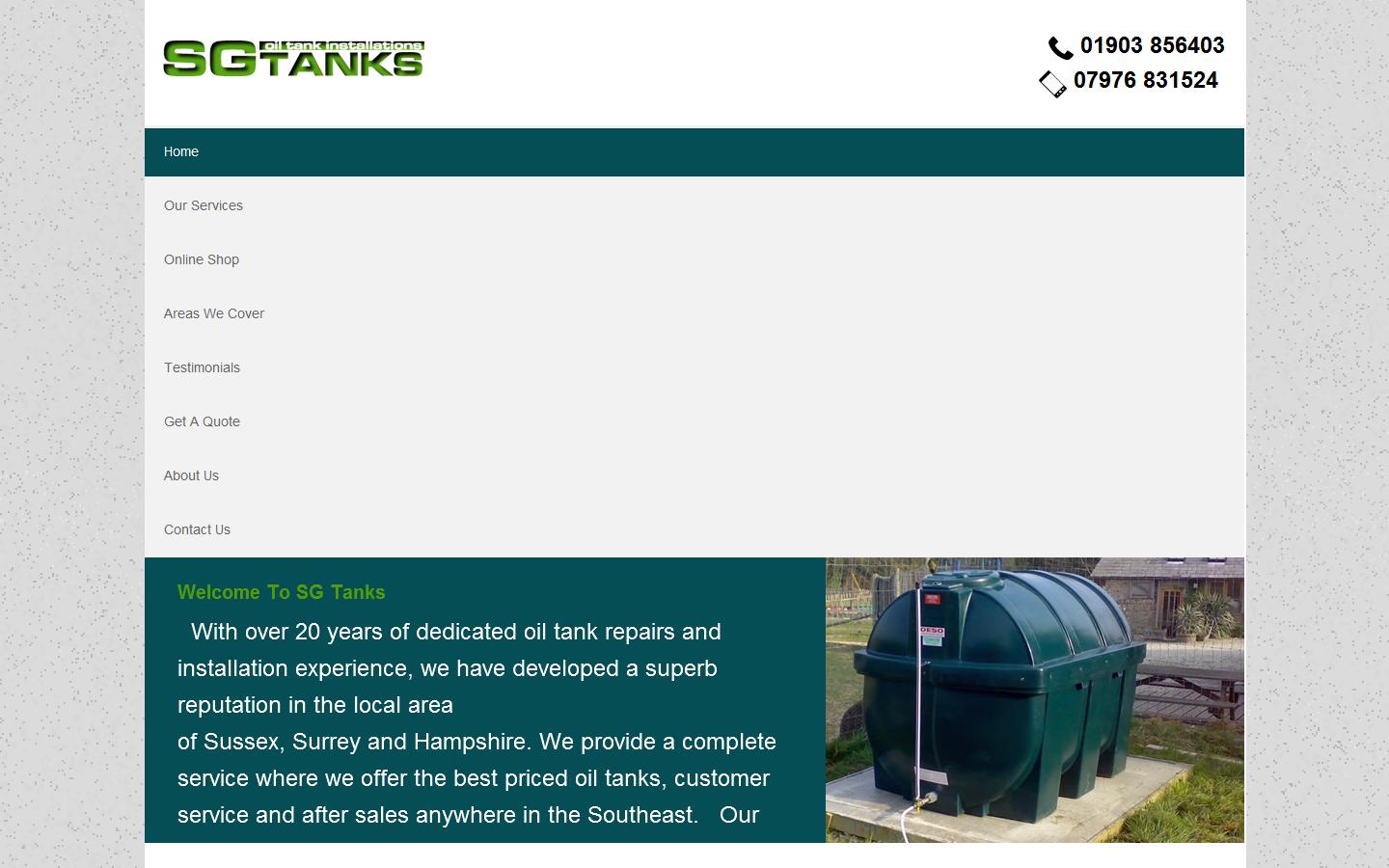 SG Tanks Website