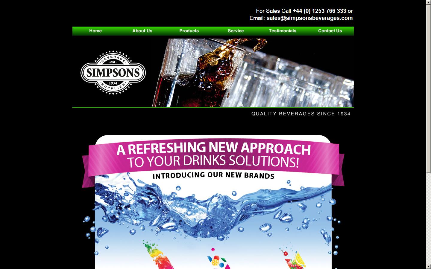 Simpsons Beverage supply Website