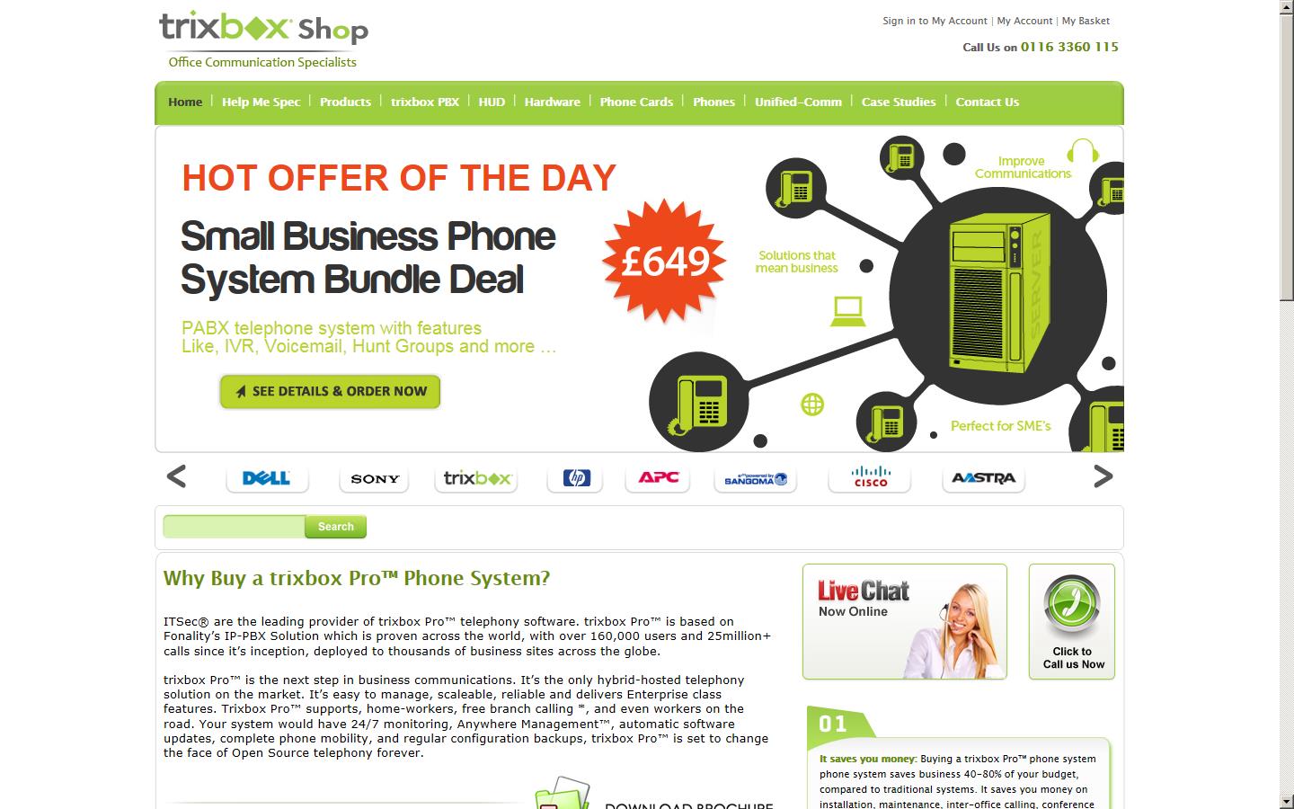 Trixbox Shop Website