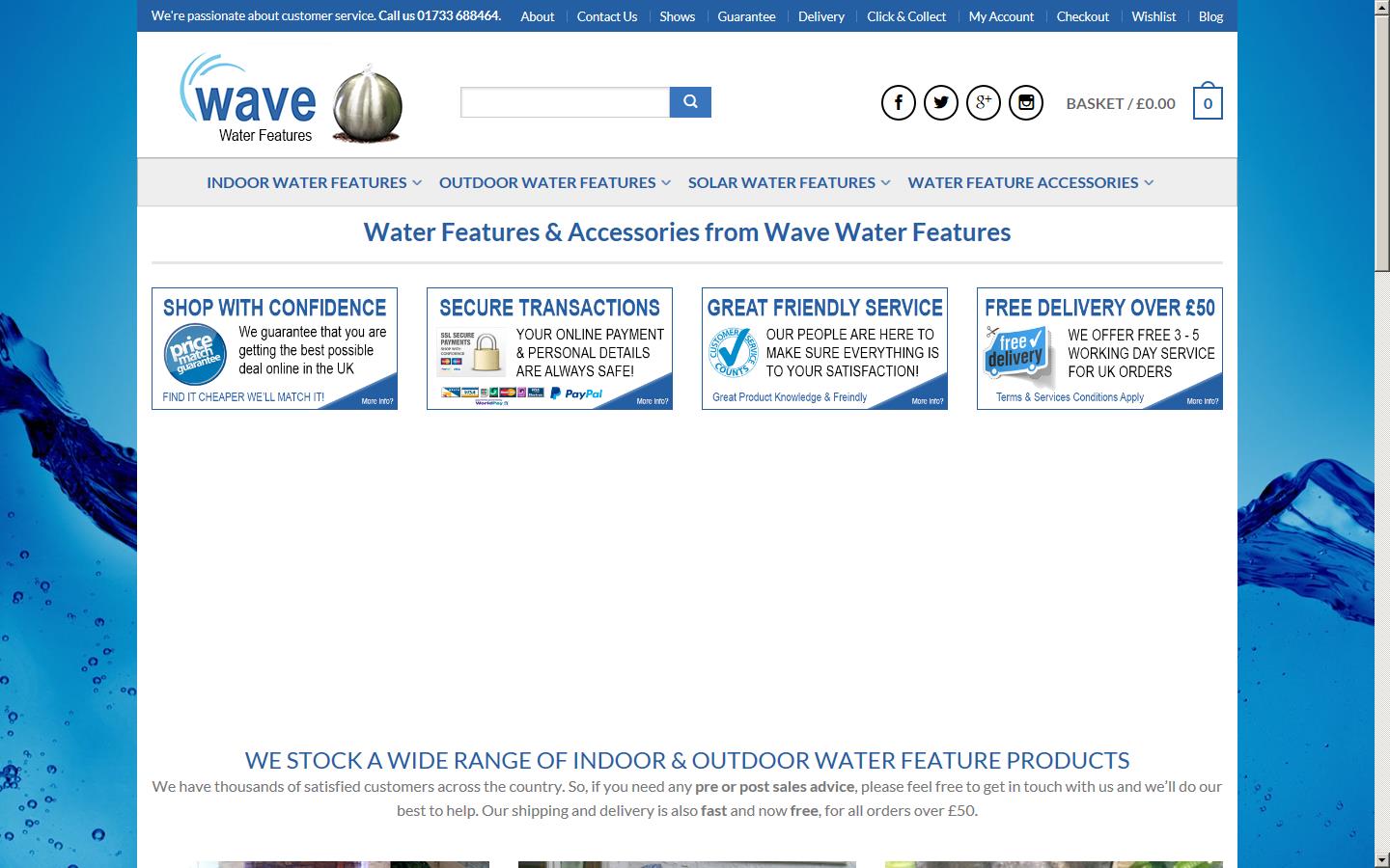 Wave Water Features Website