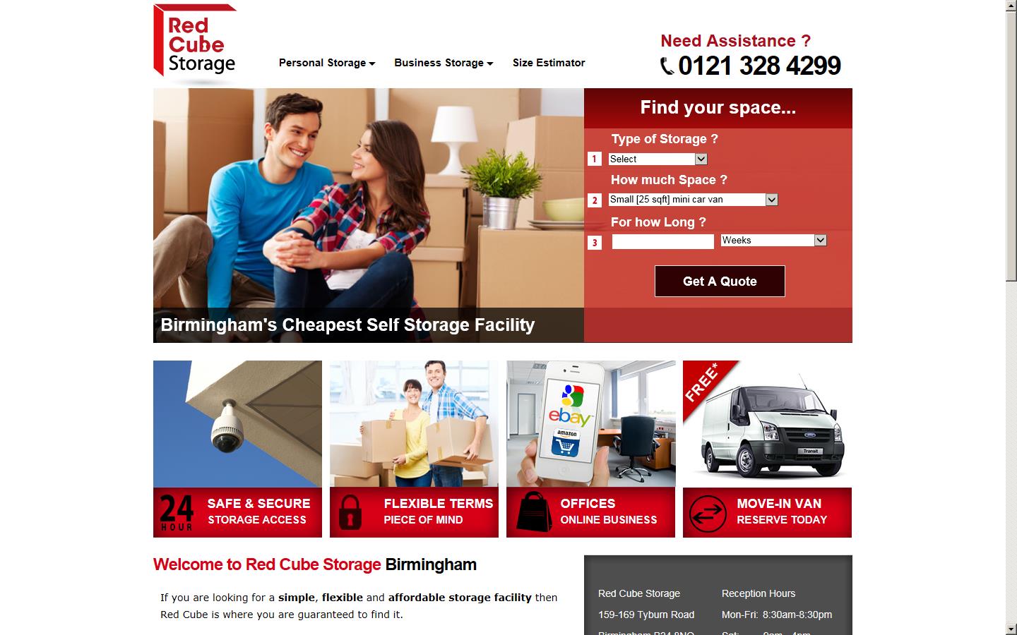 Red Cube Storage Website