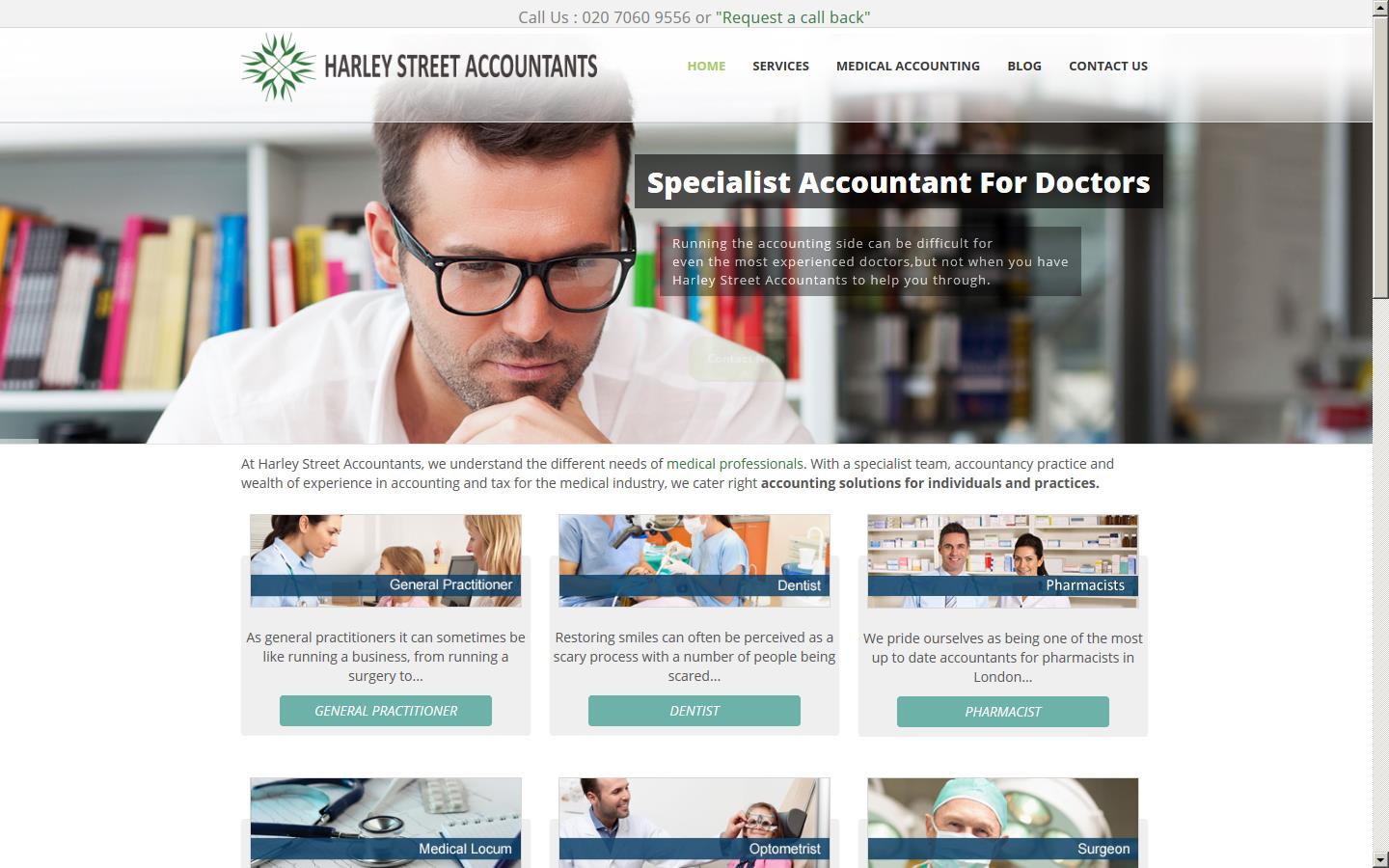 Harley Street Accountants Website