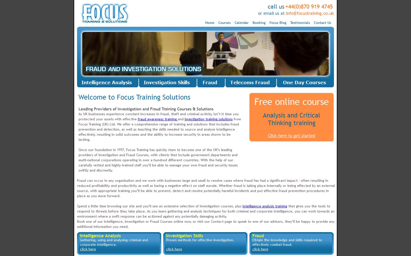 Focus Training UK Ltd Website