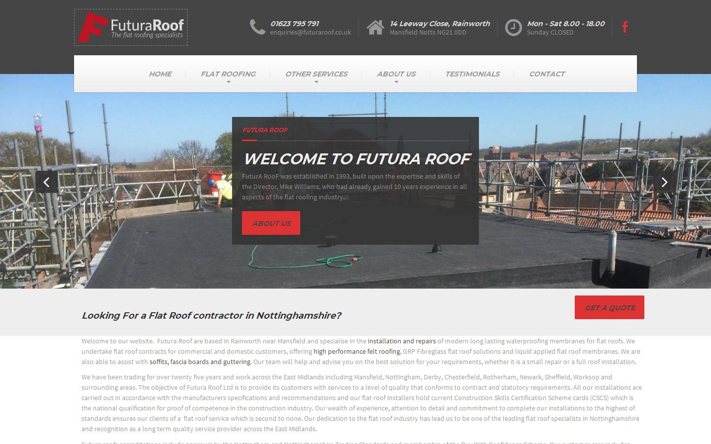 Futura Roof Ltd Website
