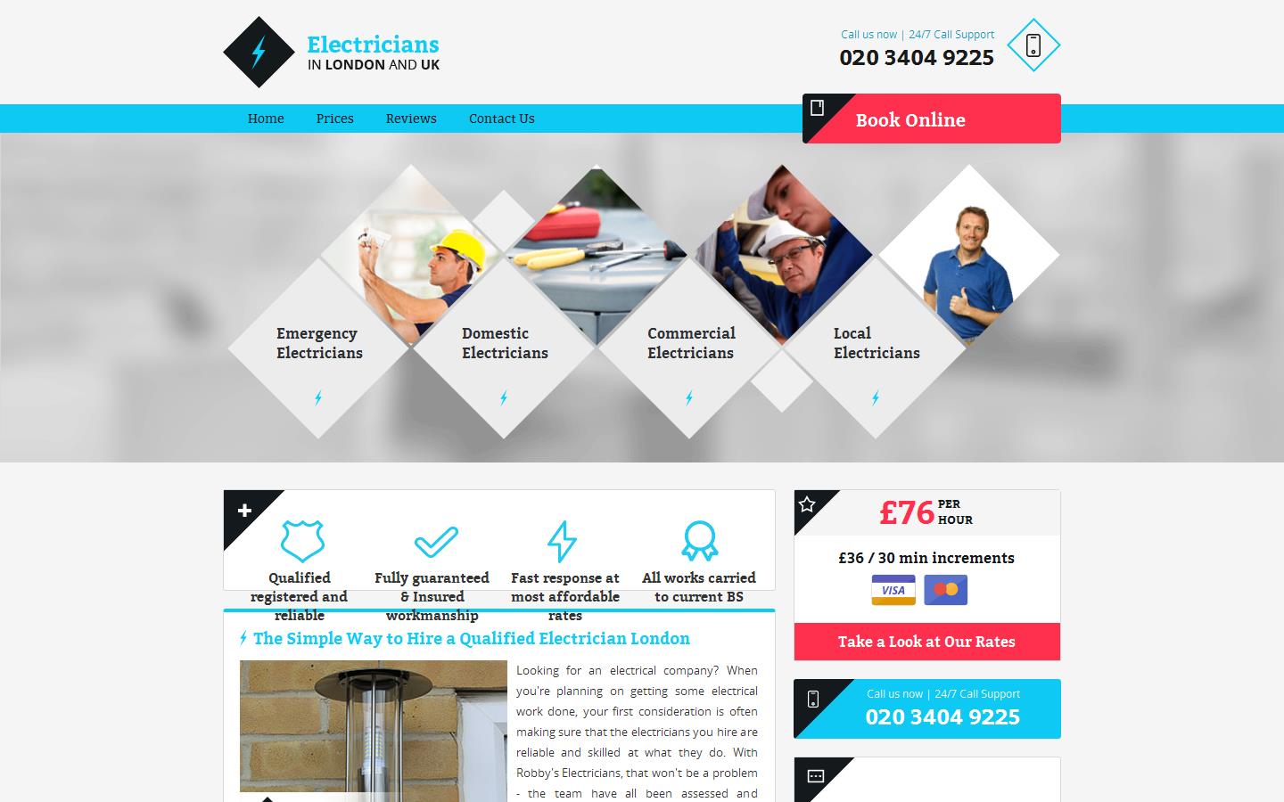 Electricians in London & UK Website