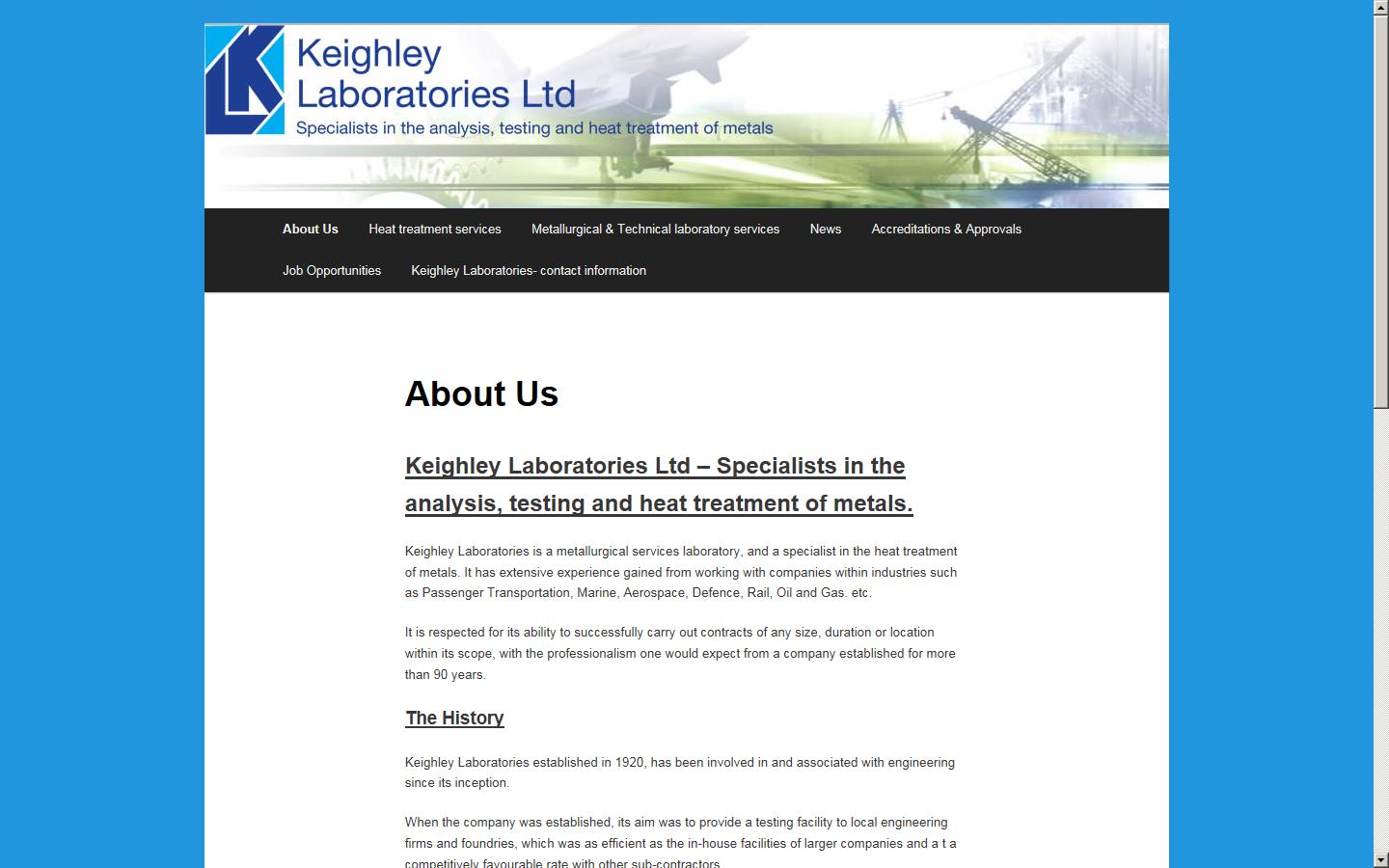 Keighley Laboratories Ltd Website