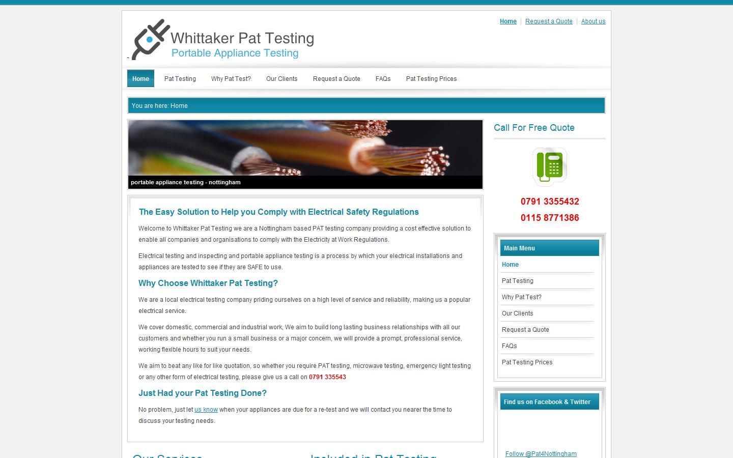 Whittaker Pat Testing Website
