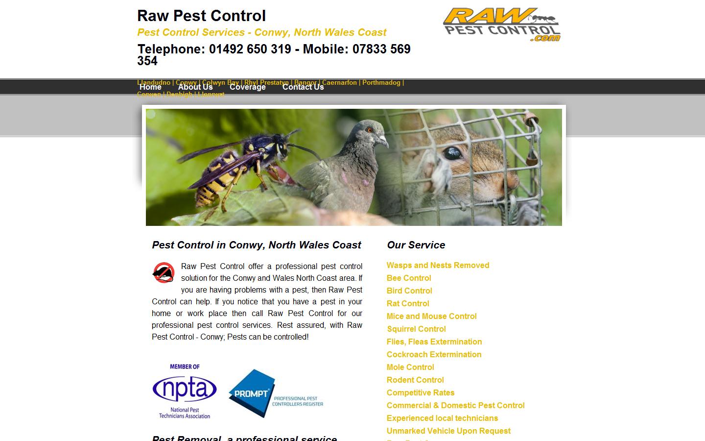 Raw Pest Control Website