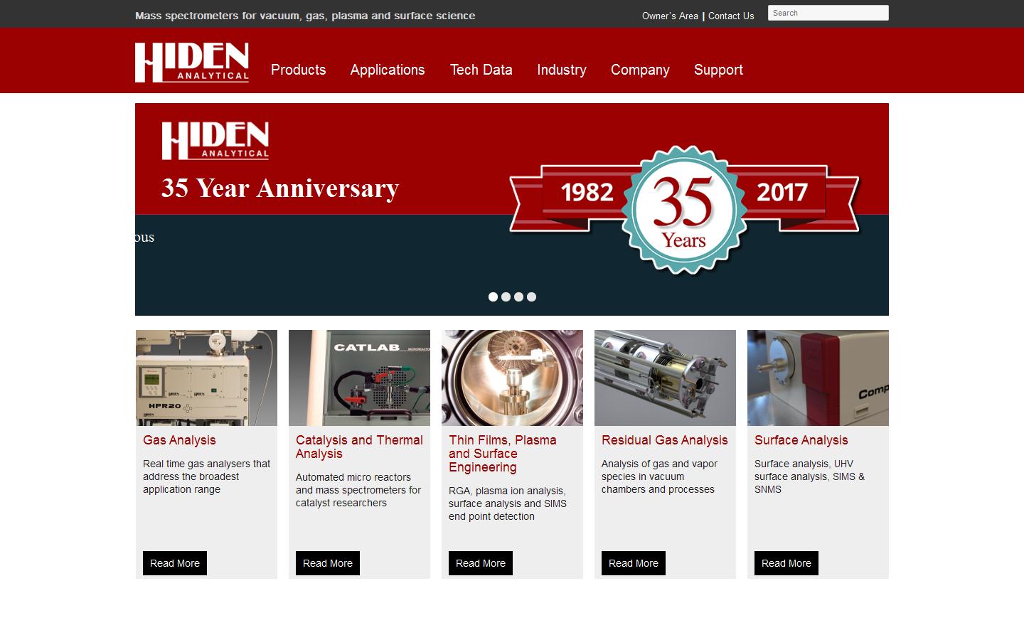 Hiden Analytical Website
