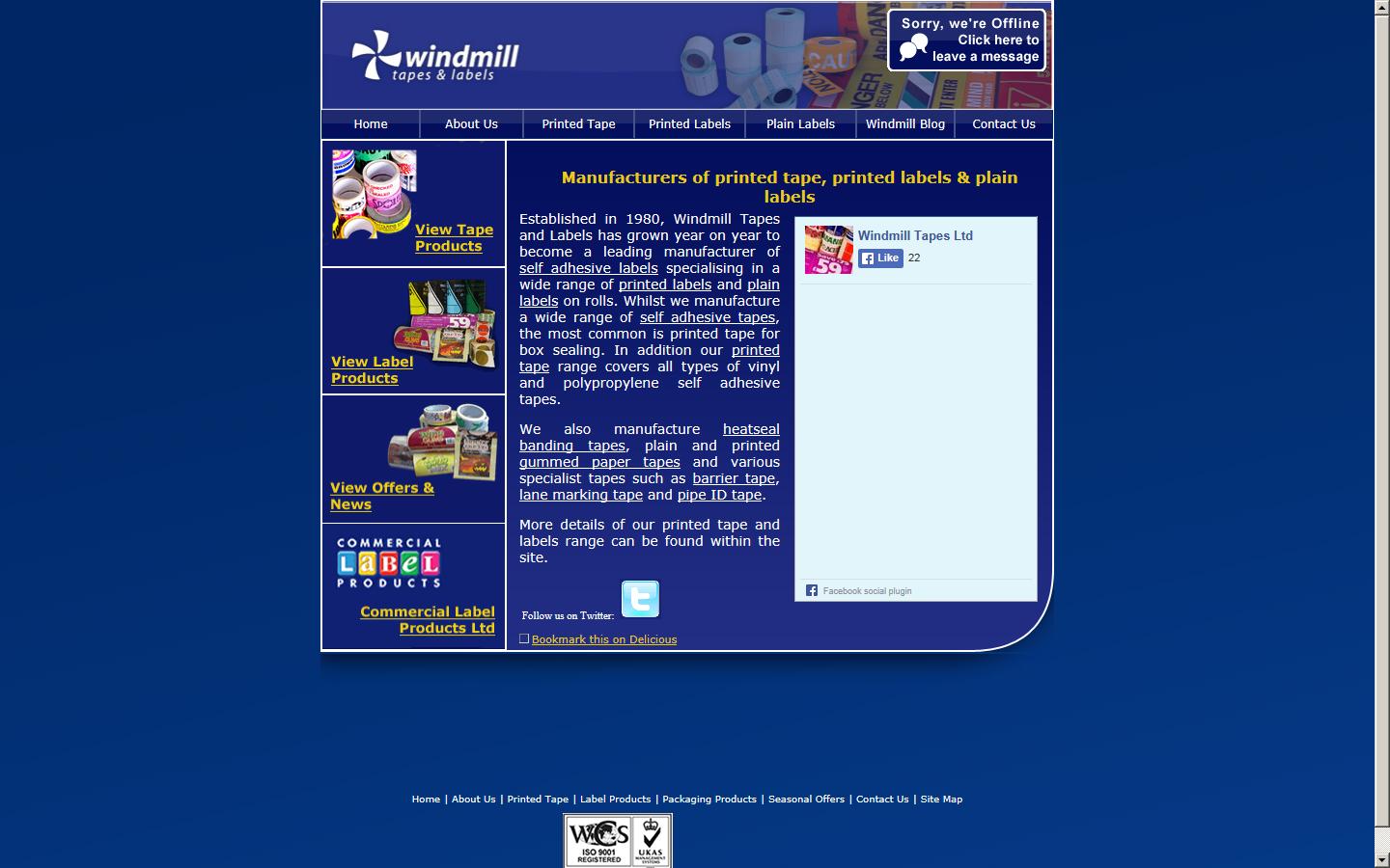 Windmill Tapes and Labels Website