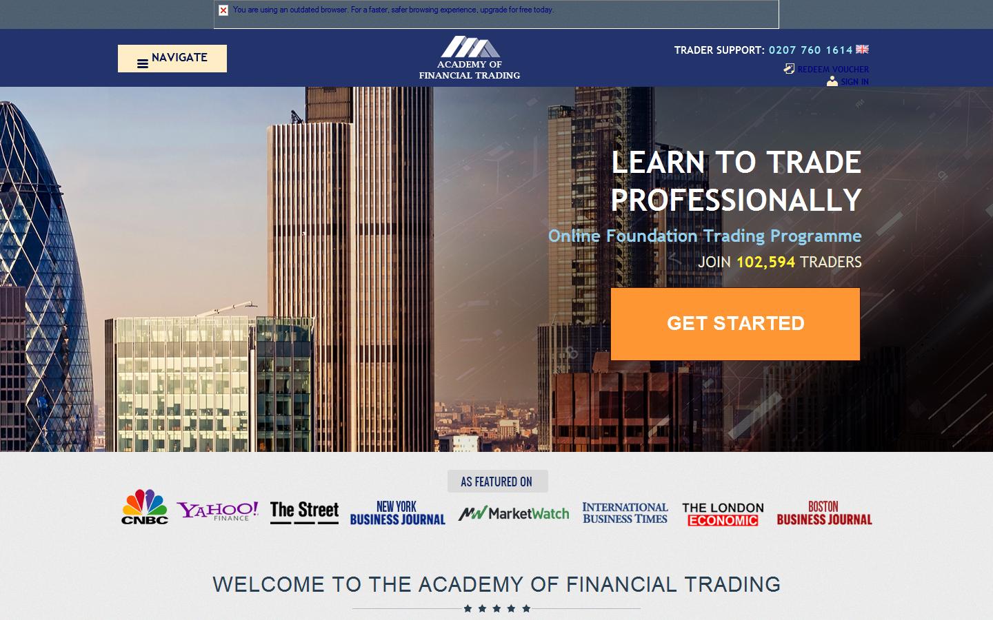 Academy of Financial Trading Website