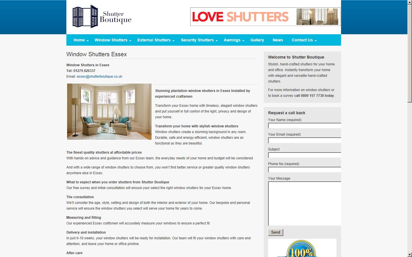 Shutter Boutique Website