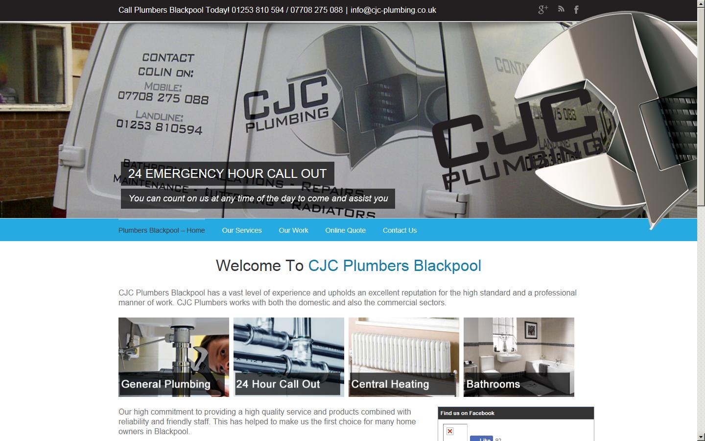 CJC Plumbers Blackpool Website