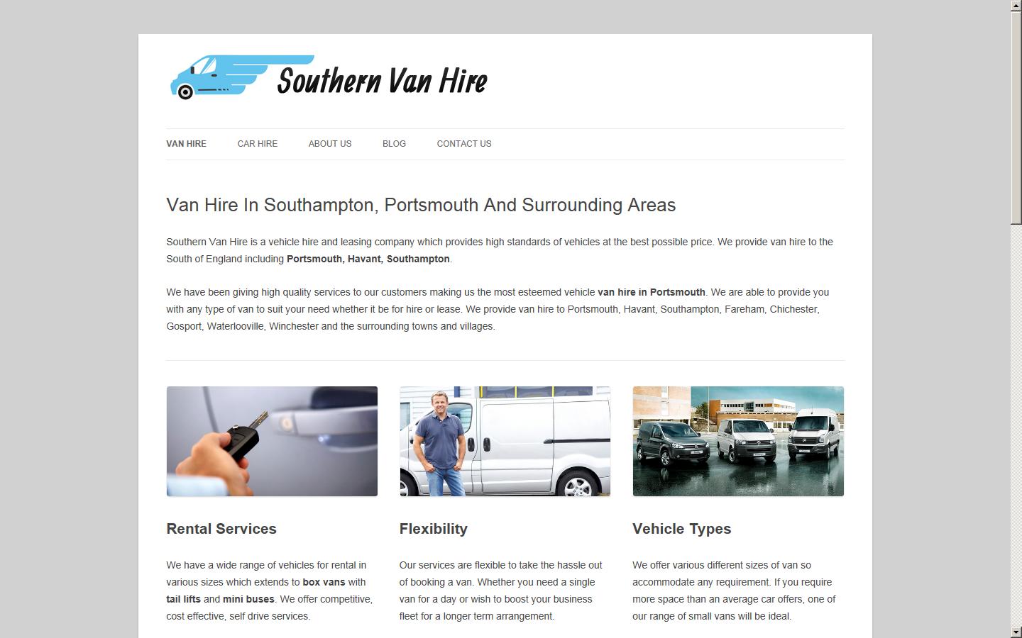 Southern Van Hire Website