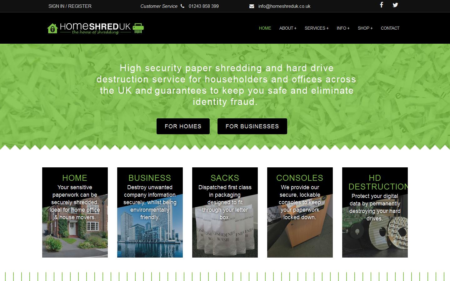 Home Shred UK Website