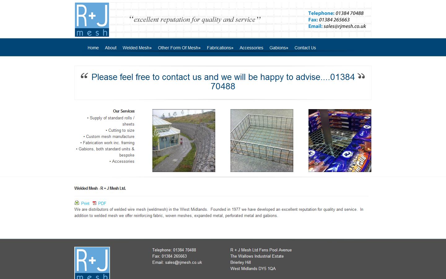 R and J Mesh Website