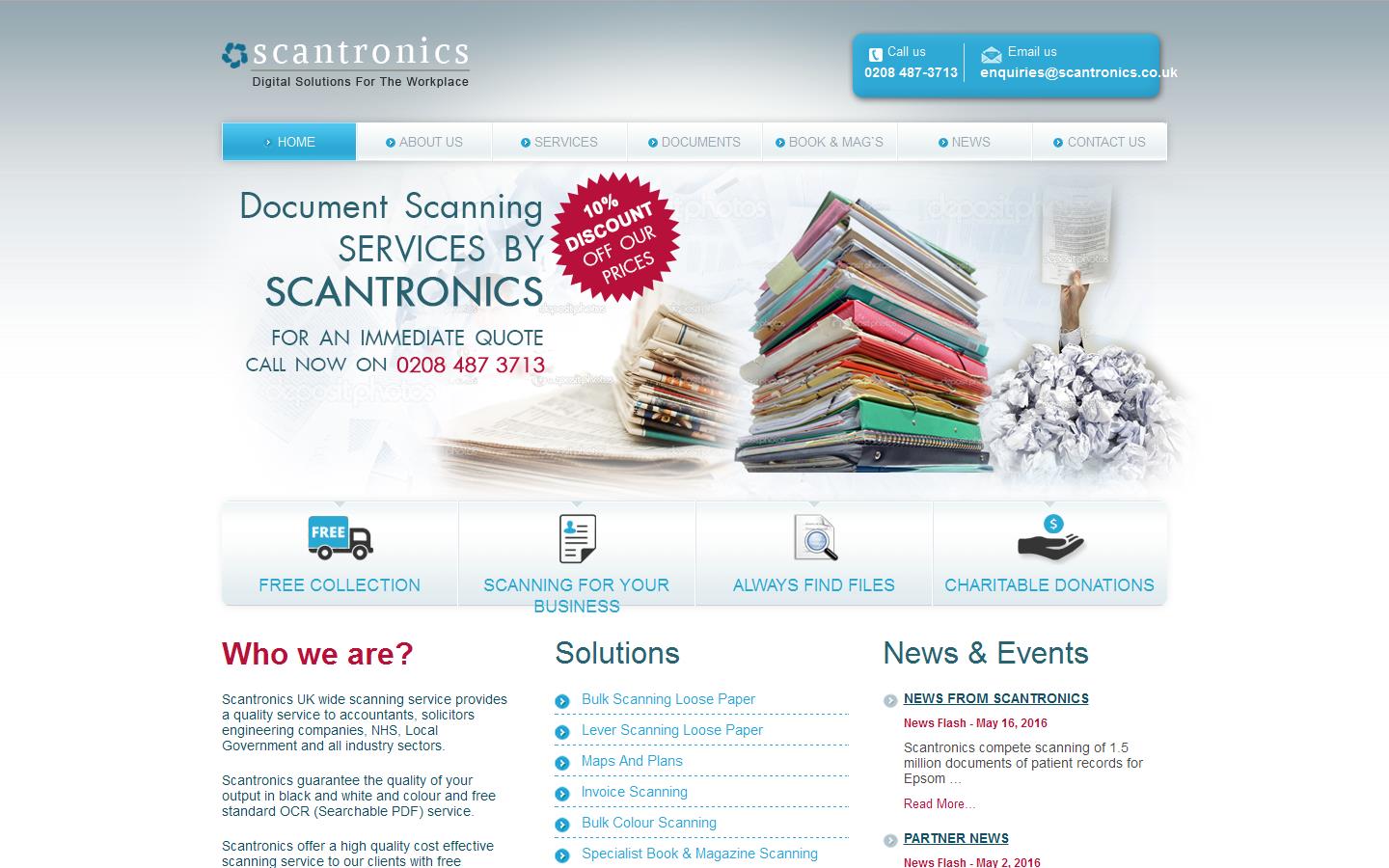 Scantronics Ltd Website
