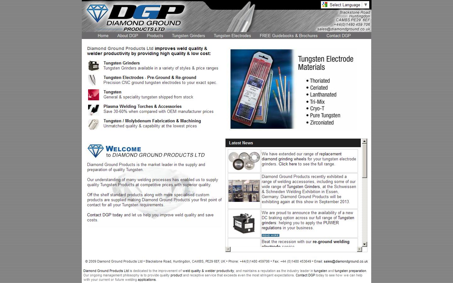 Diamond Ground Products Ltd Website