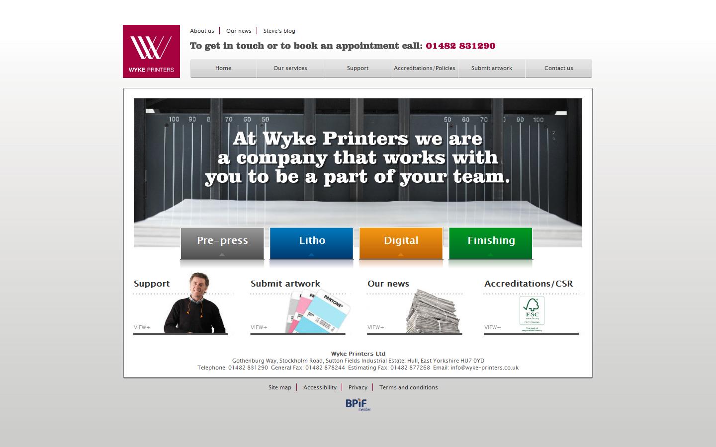 Wyke Printers Website