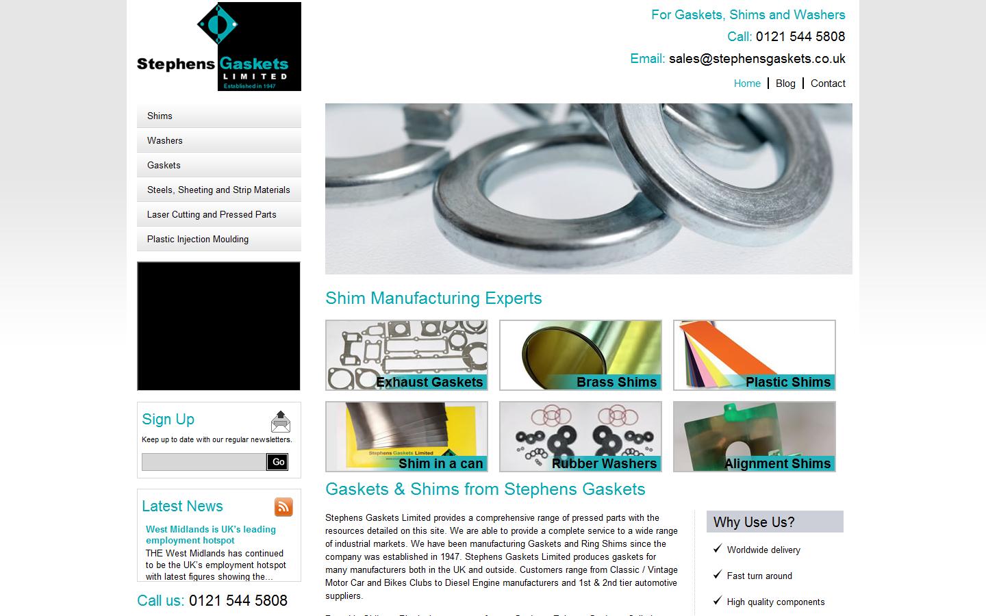 Stephens Gaskets Limited Website