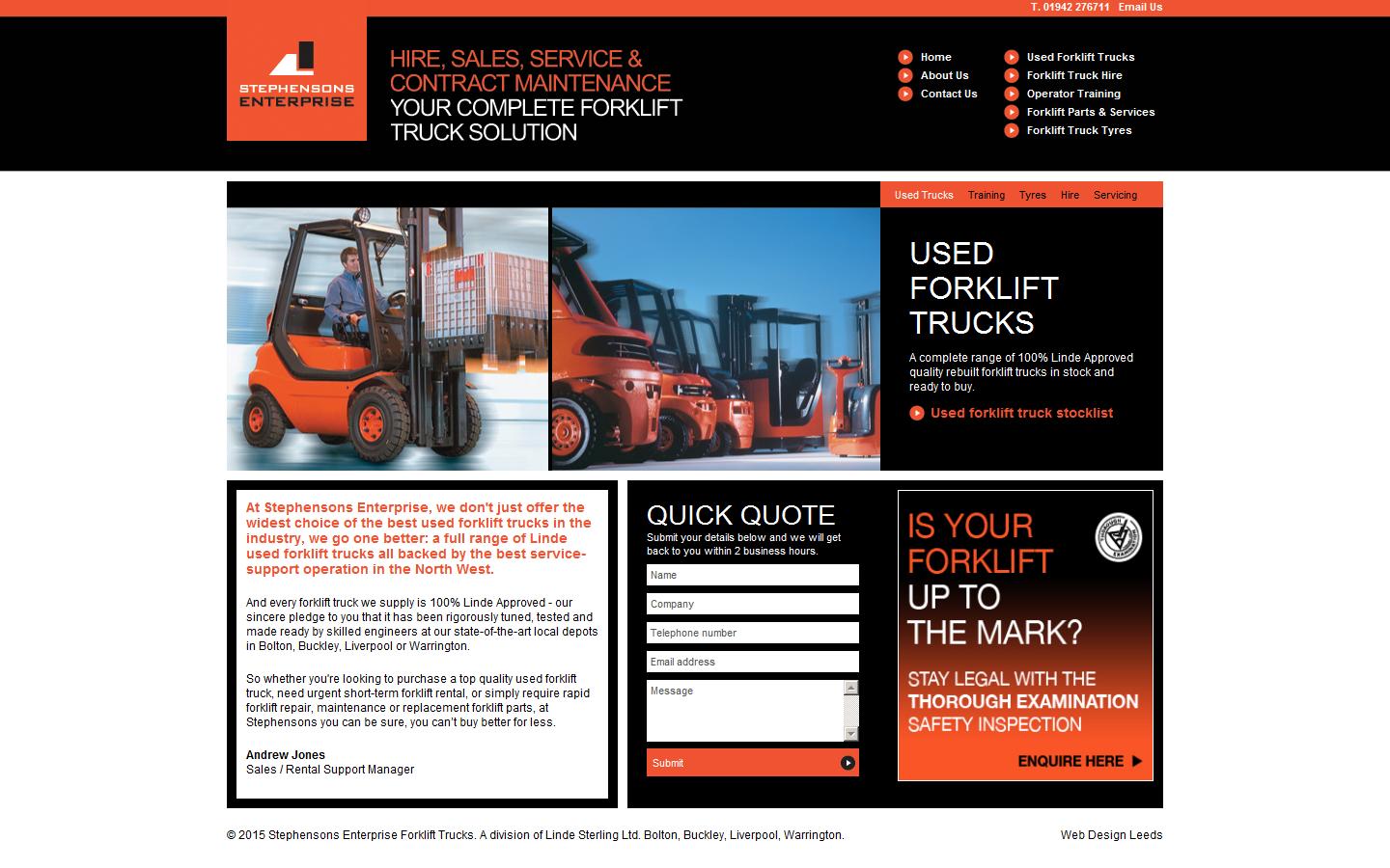 Stephensons Enterprise Forklift Trucks Website