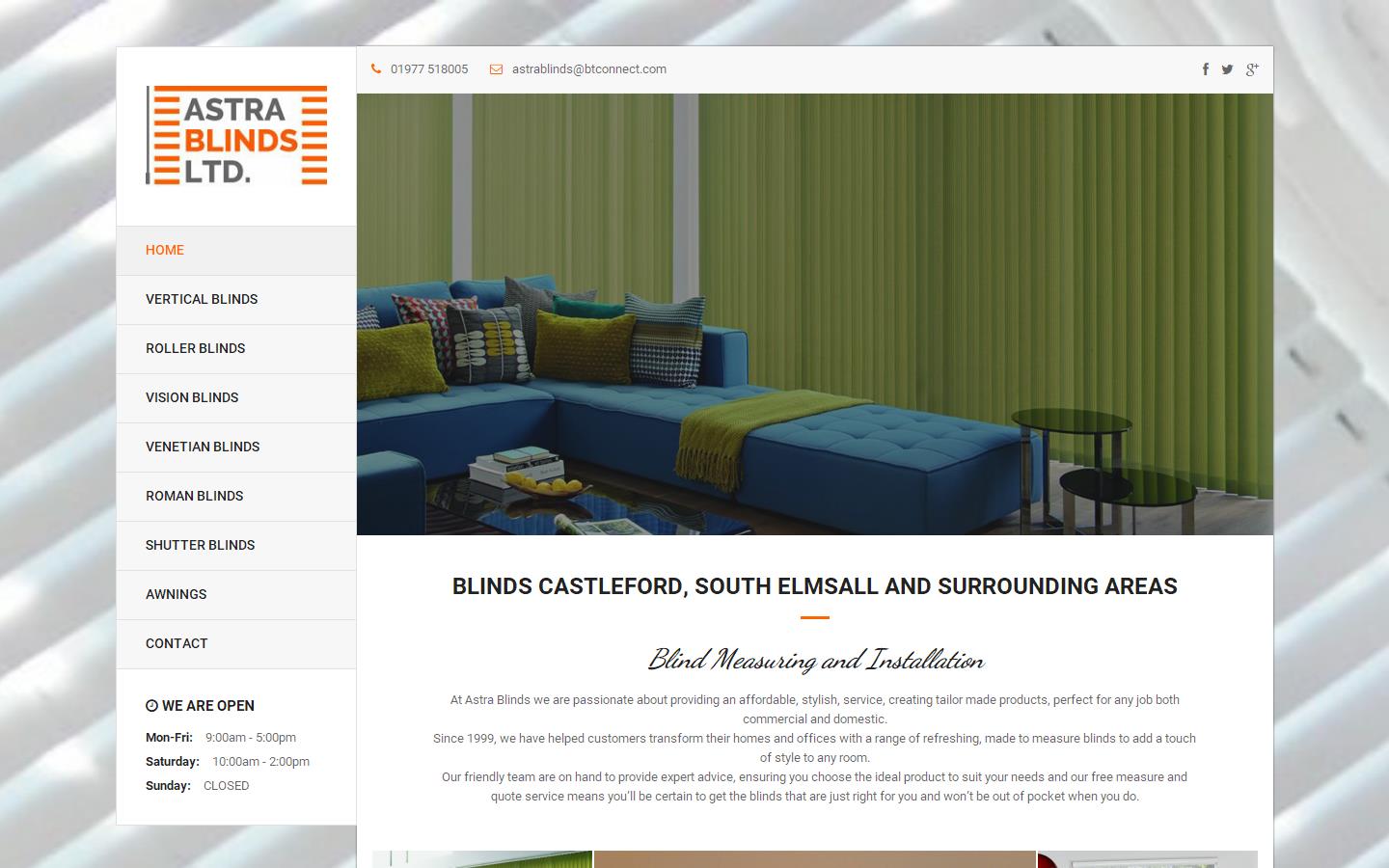 Astra Blinds Website
