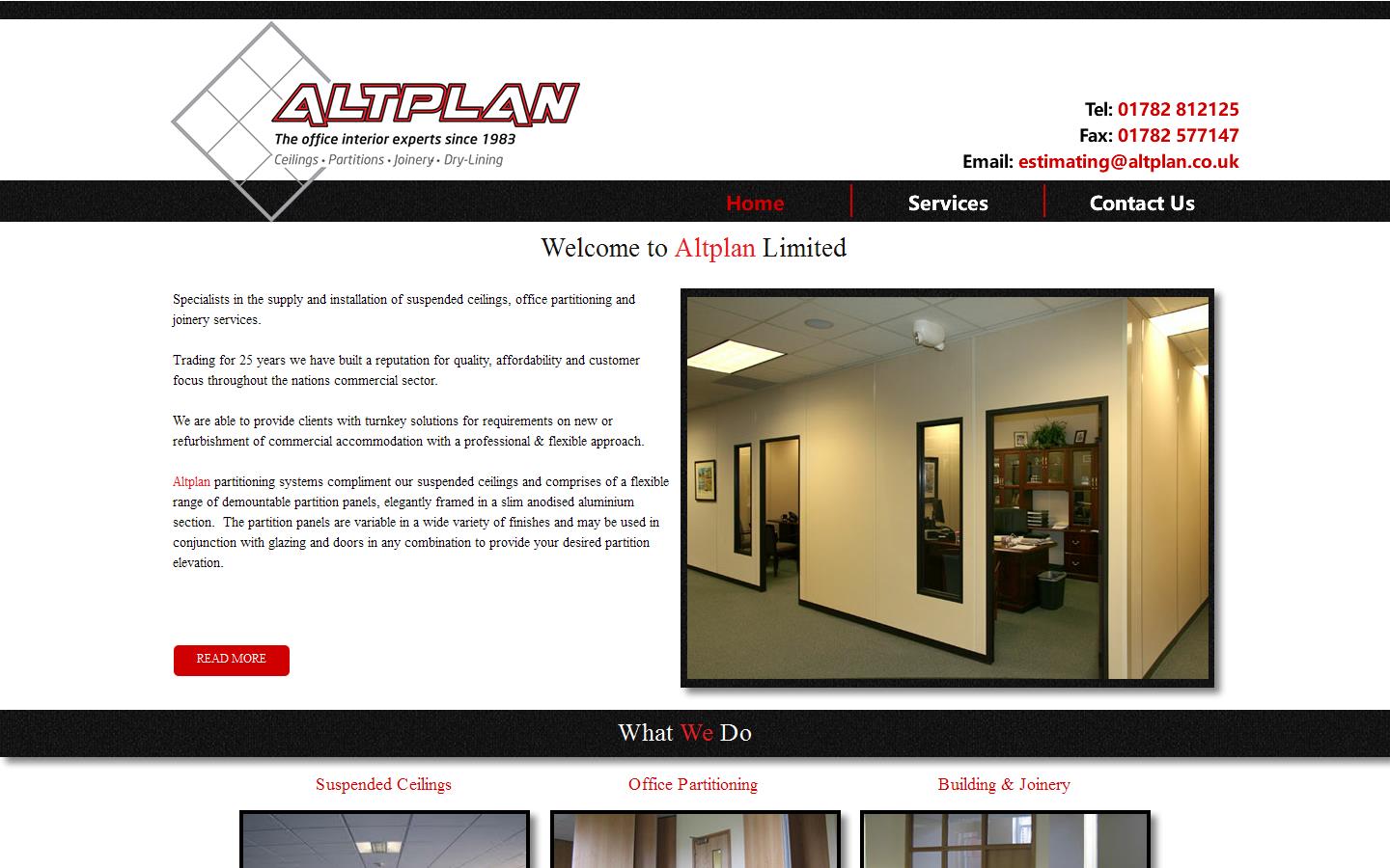 Altplan (Ceilings & Partitions) Ltd Website