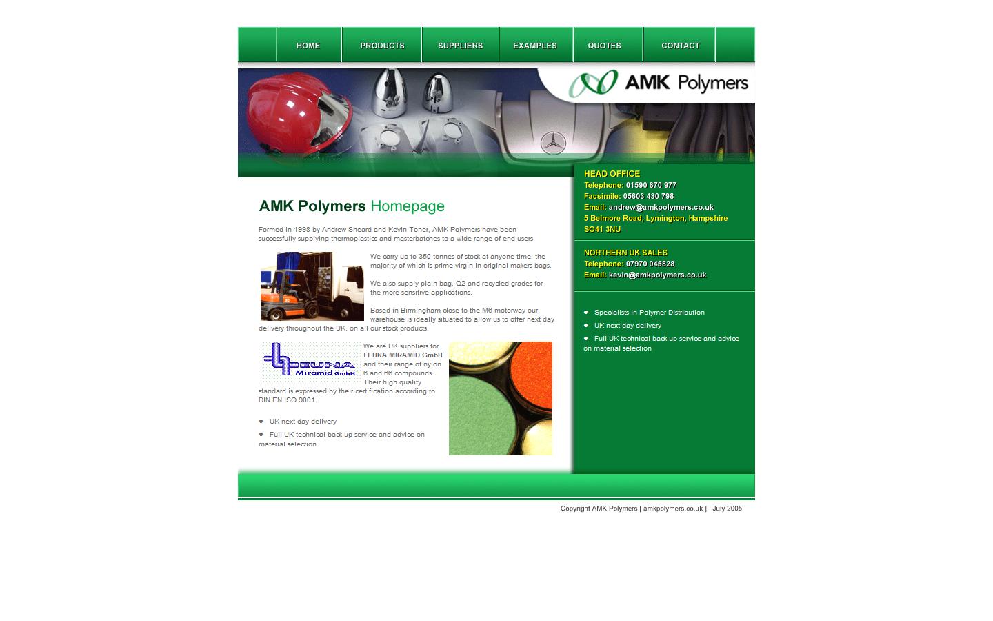A M K Polymers Website