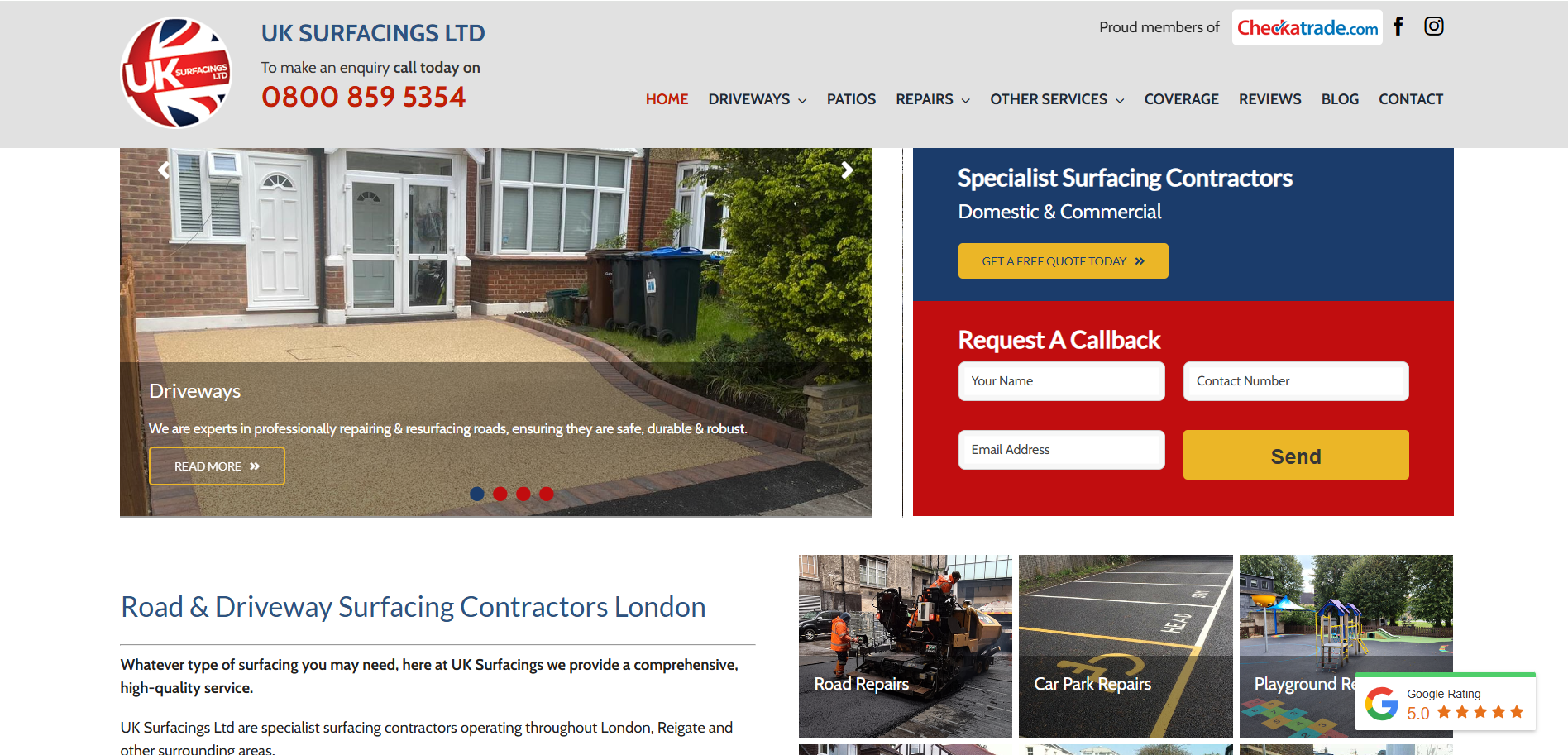 UK Surfacing Ltd Website
