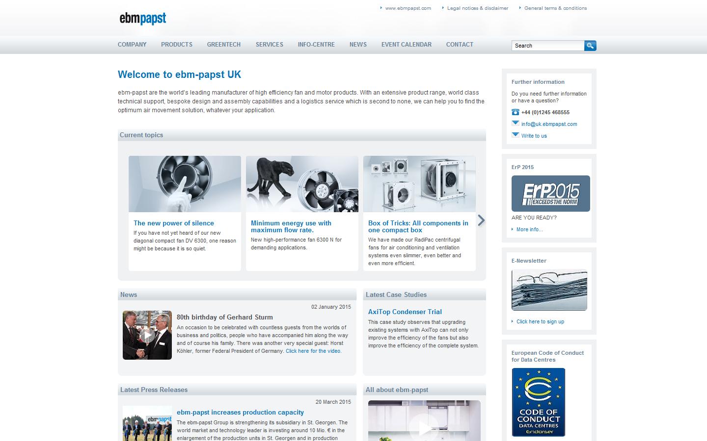 ebm-papst UK Ltd Website