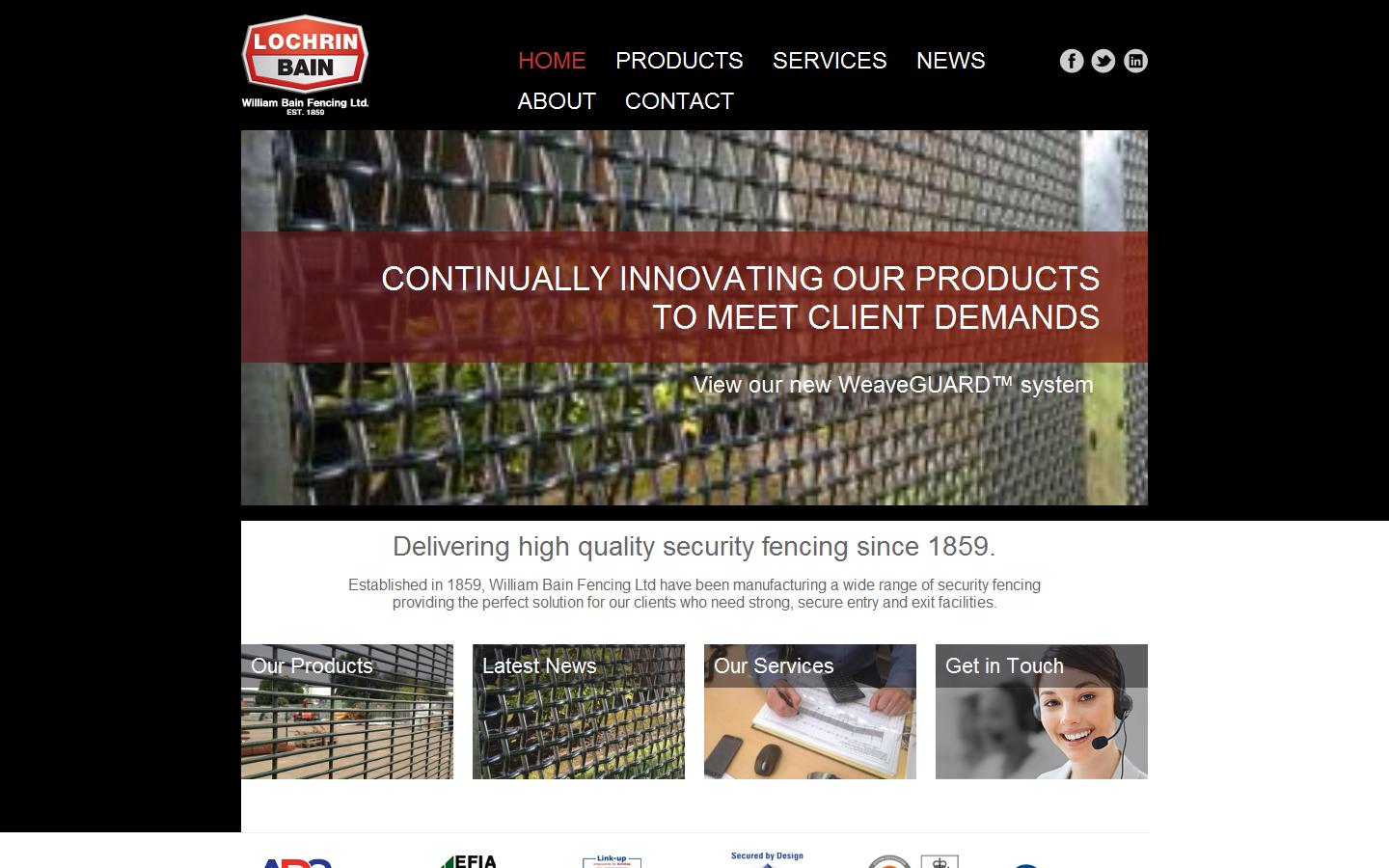 William Bain Fencing Limited Website