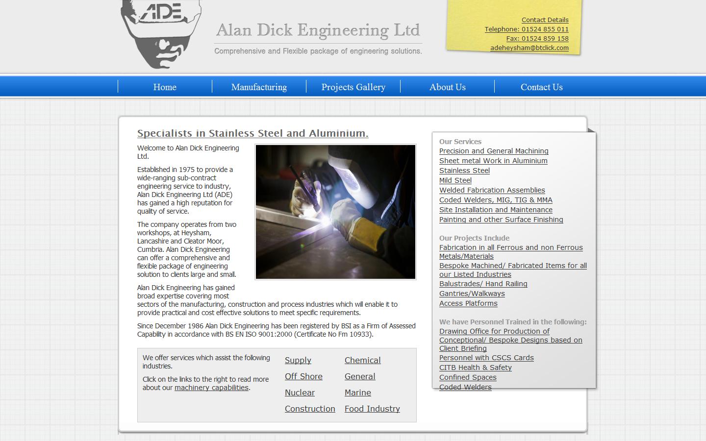 Alan Dick Engineering Website