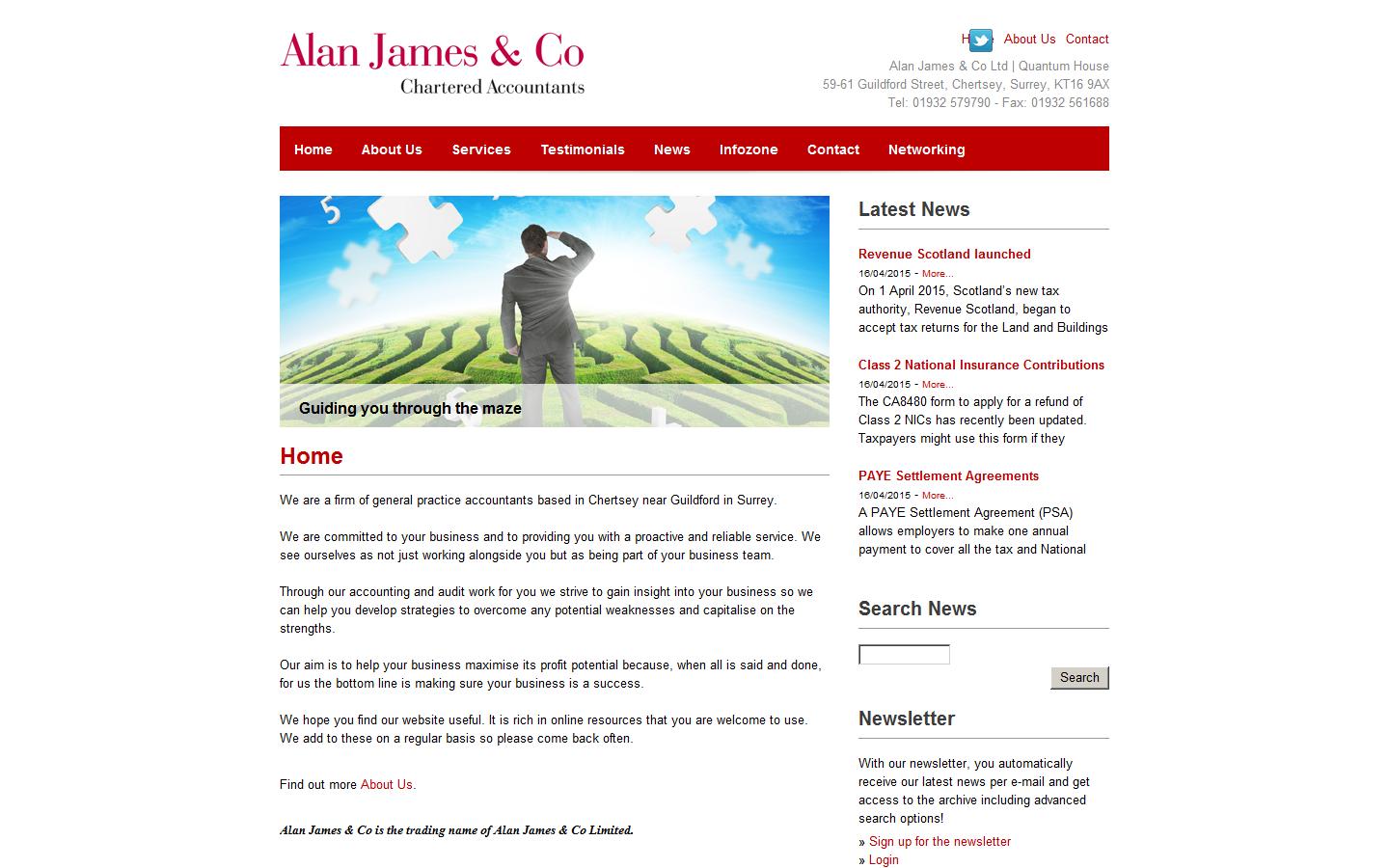 Alan James & Co Website