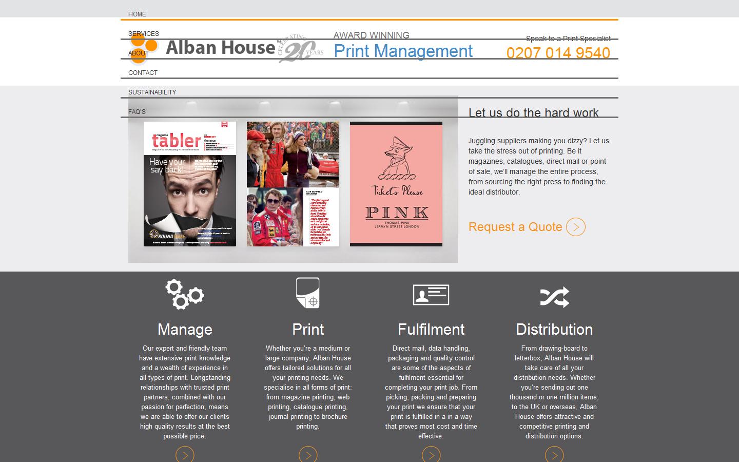 Alban House Print Services Ltd Website