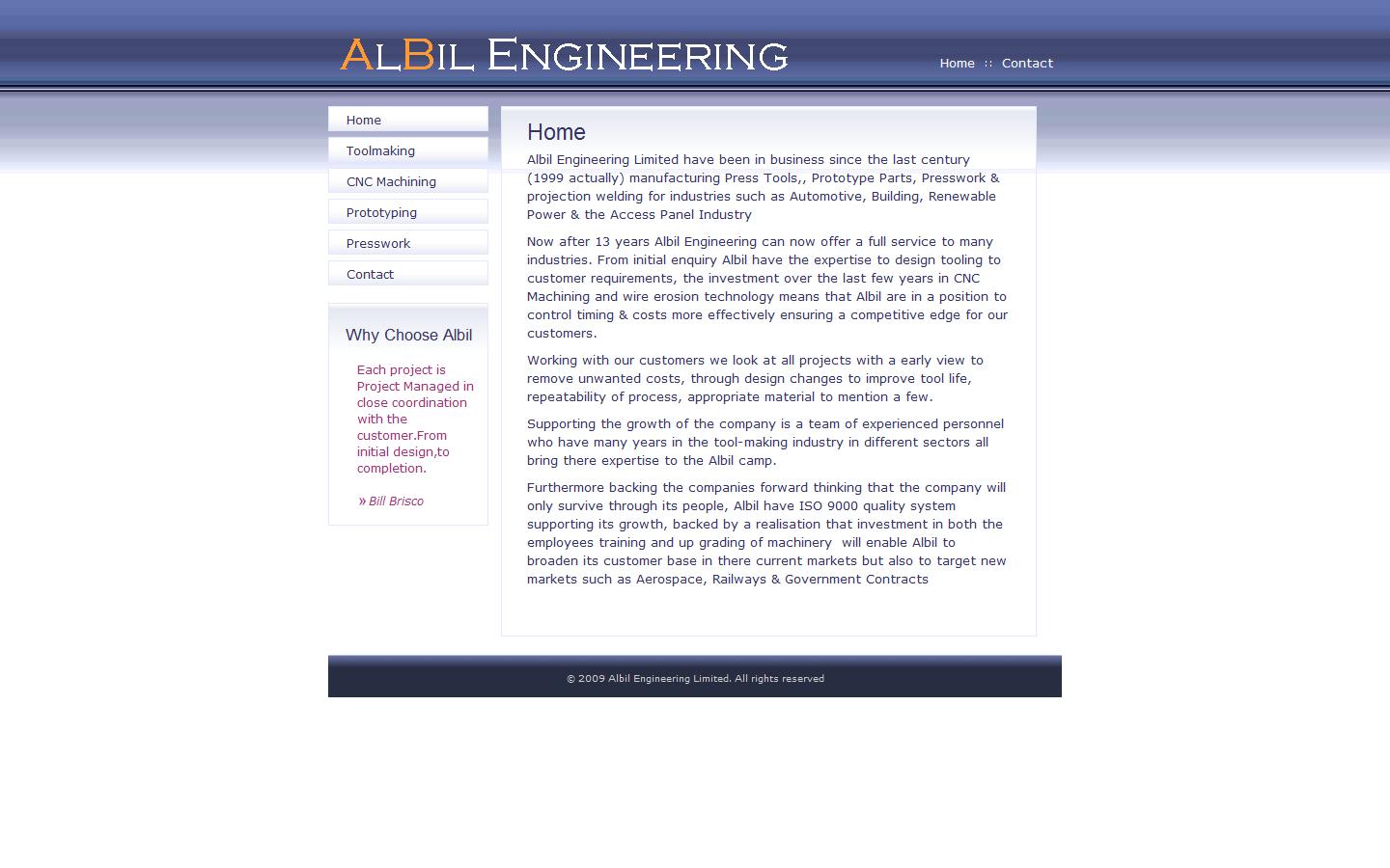 Albi Engineering Ltd Website