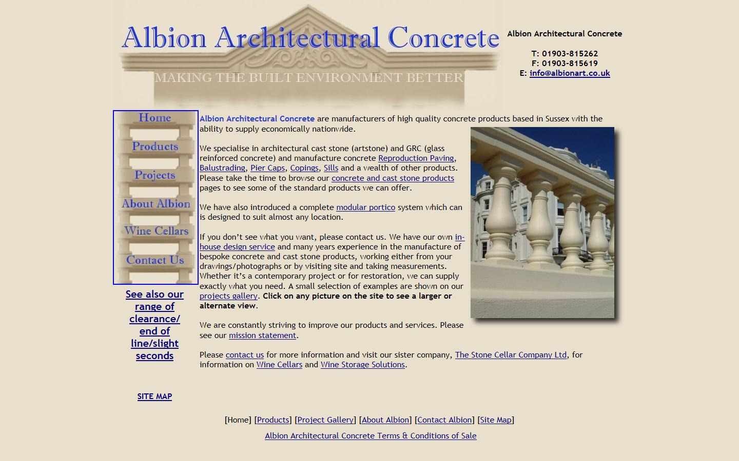 ALBION ARCHITECTURAL CONCRETE Website