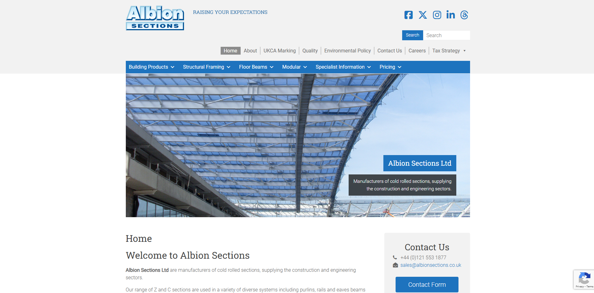 Albion Sections Website