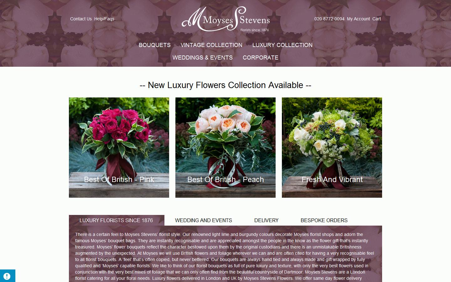 Moyses Flowers Website
