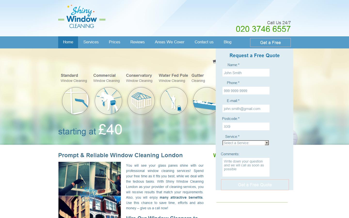 Shiny Window Cleaning London Website