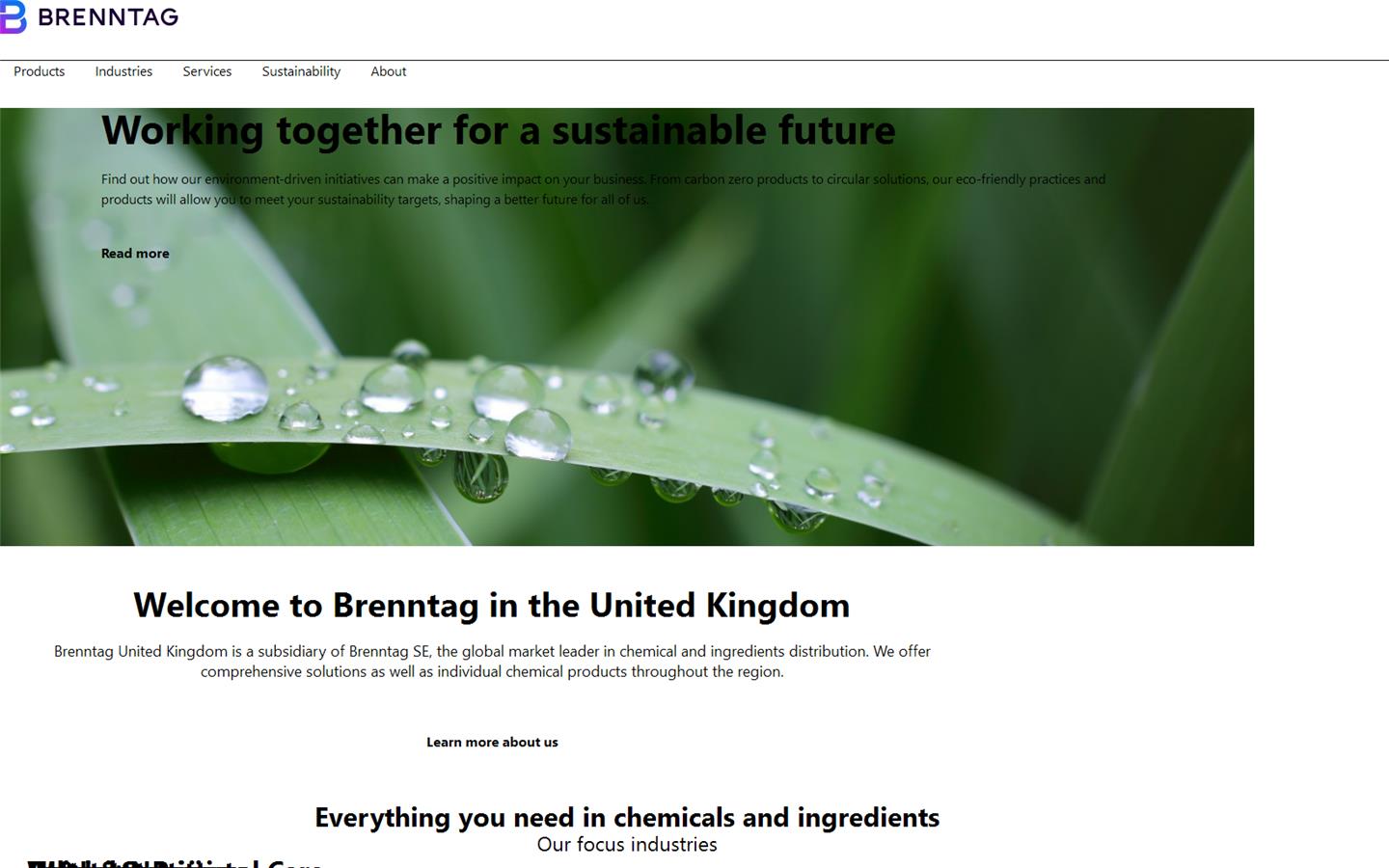 Brenntag UK & Ireland Website