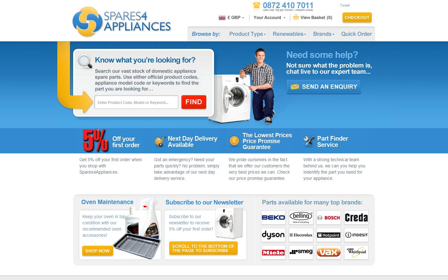 Spares4Appliances Website