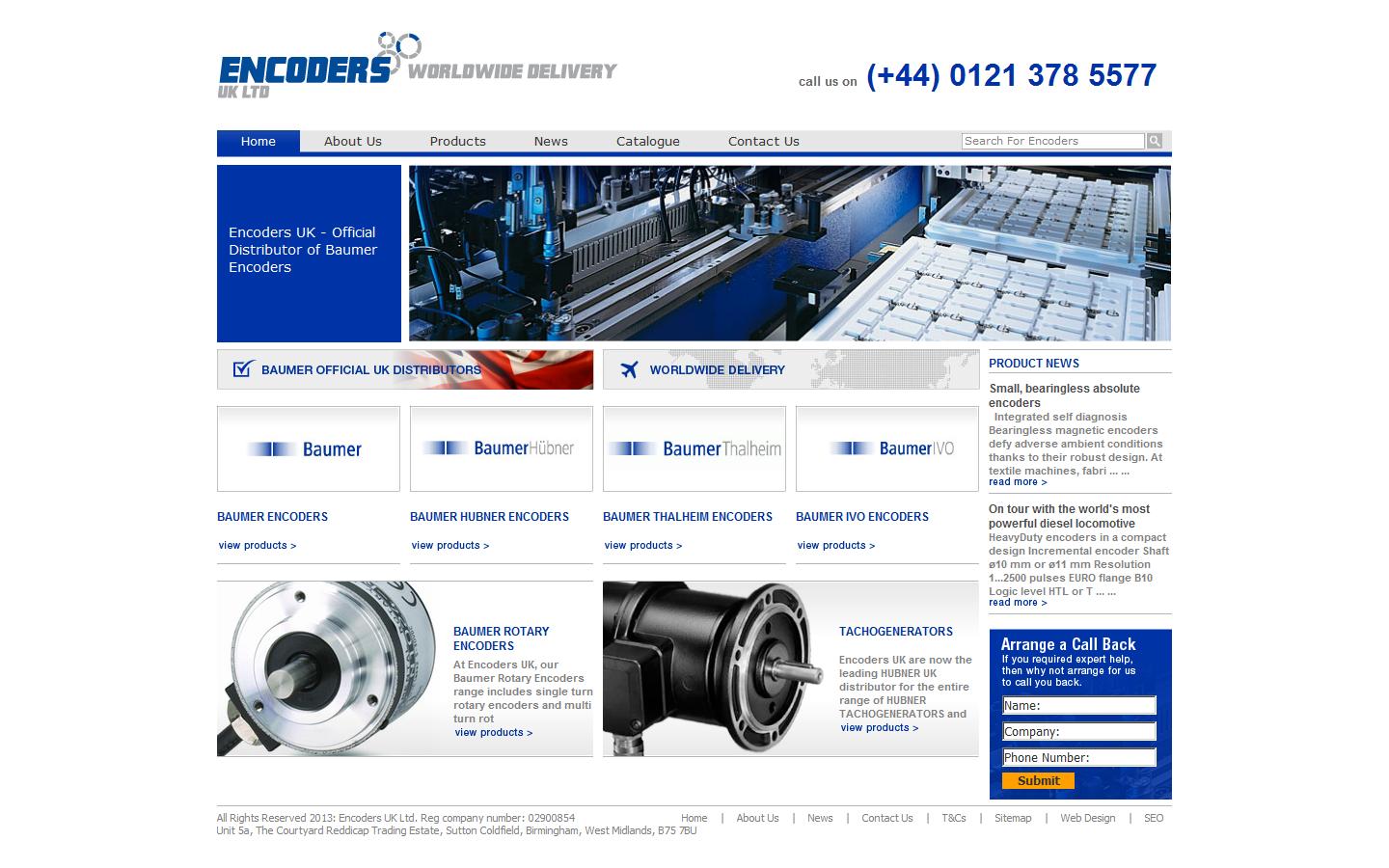 Baumer Encoders Website