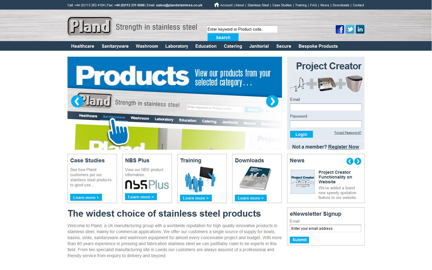 Pland Stainless Website