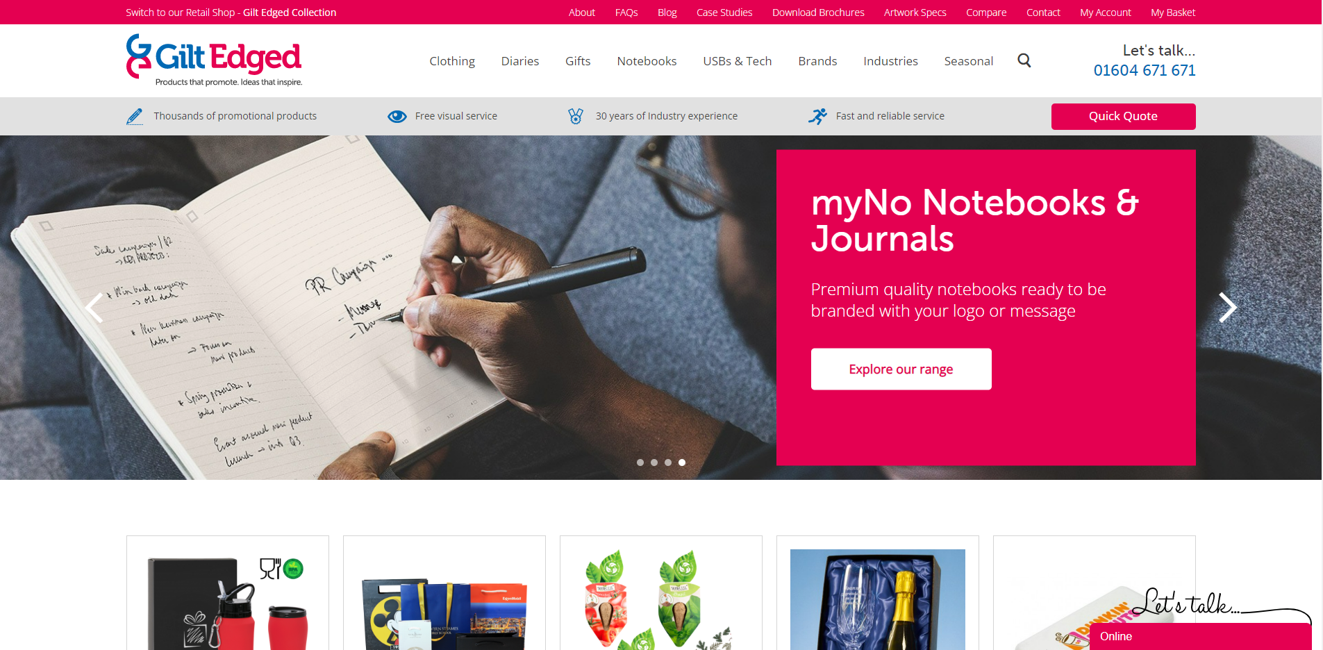 Gilt Edged Promotions Website