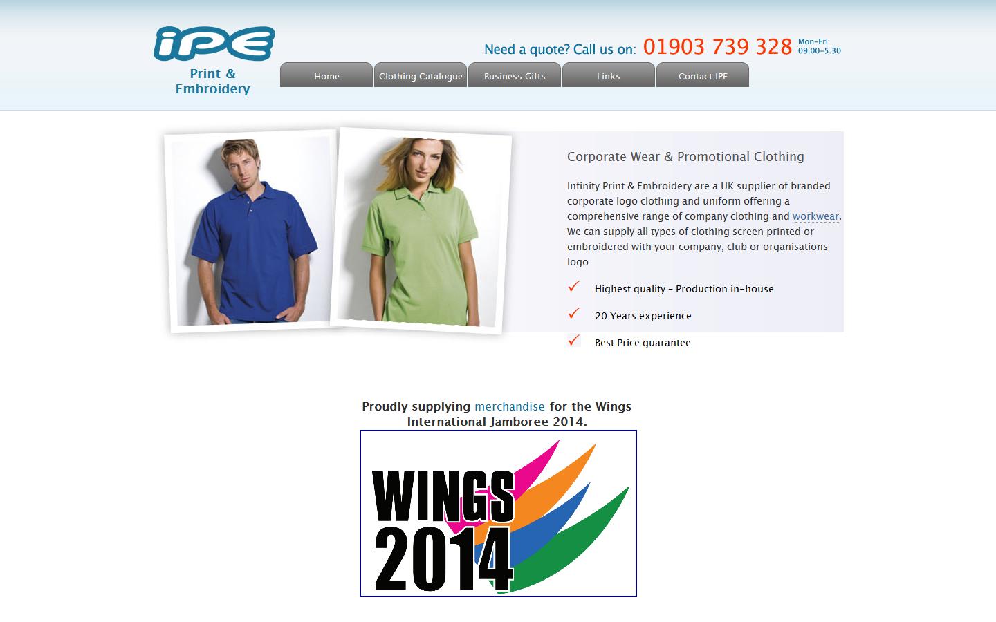 Infintity Print & Embroidery Website