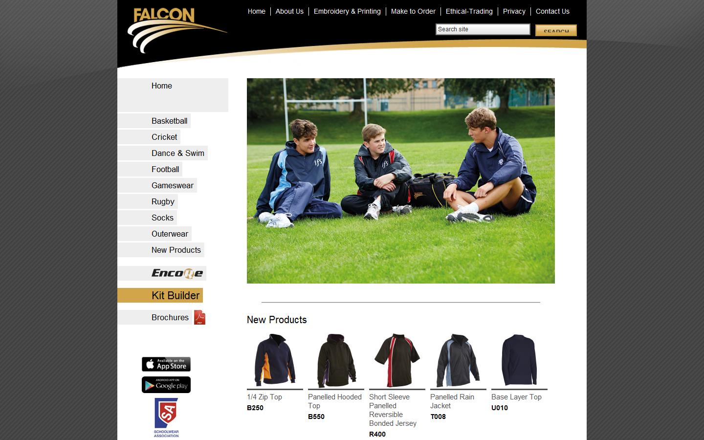 Falcon Sportswear Website