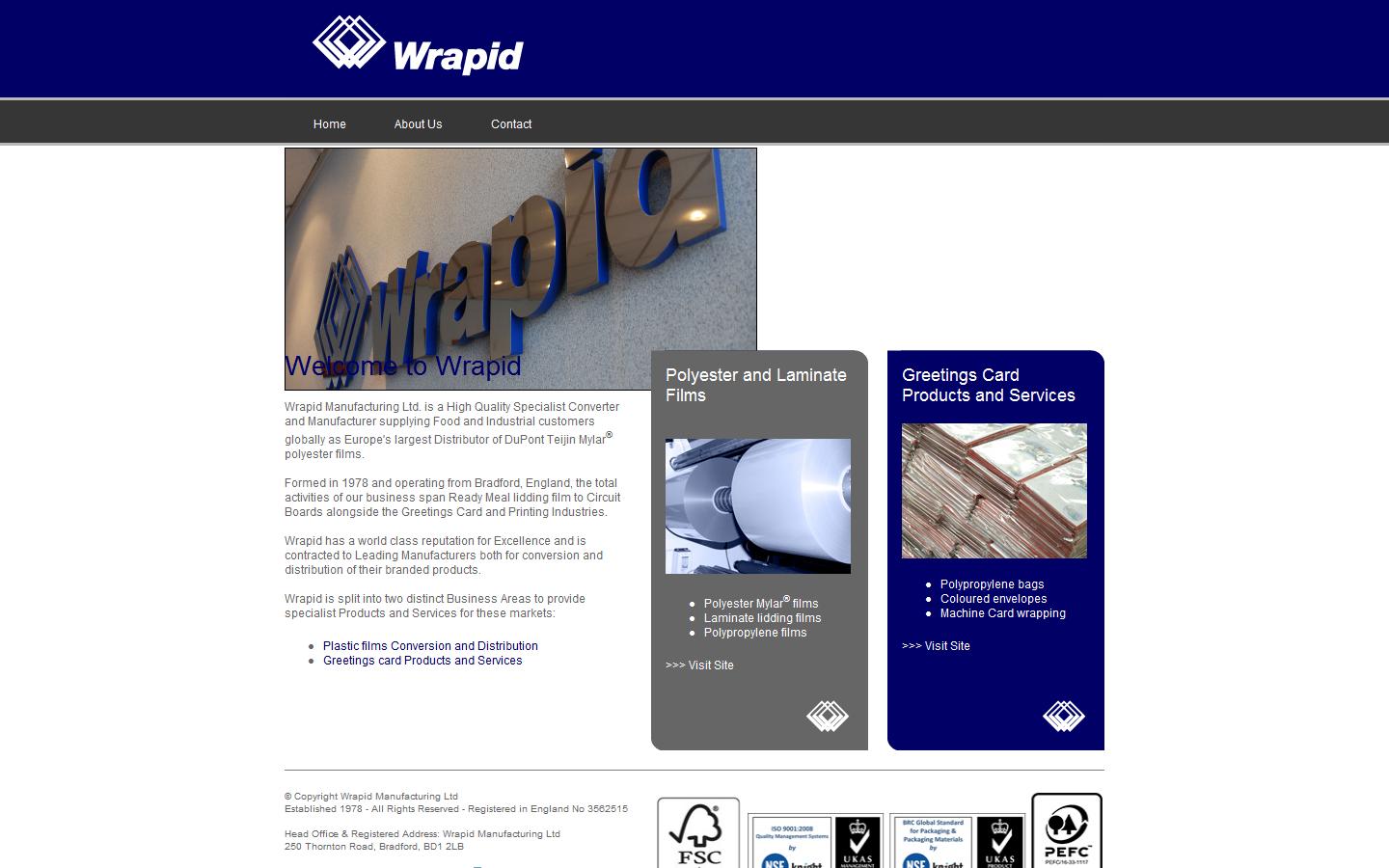 Wrapid Manufacturing Ltd Website