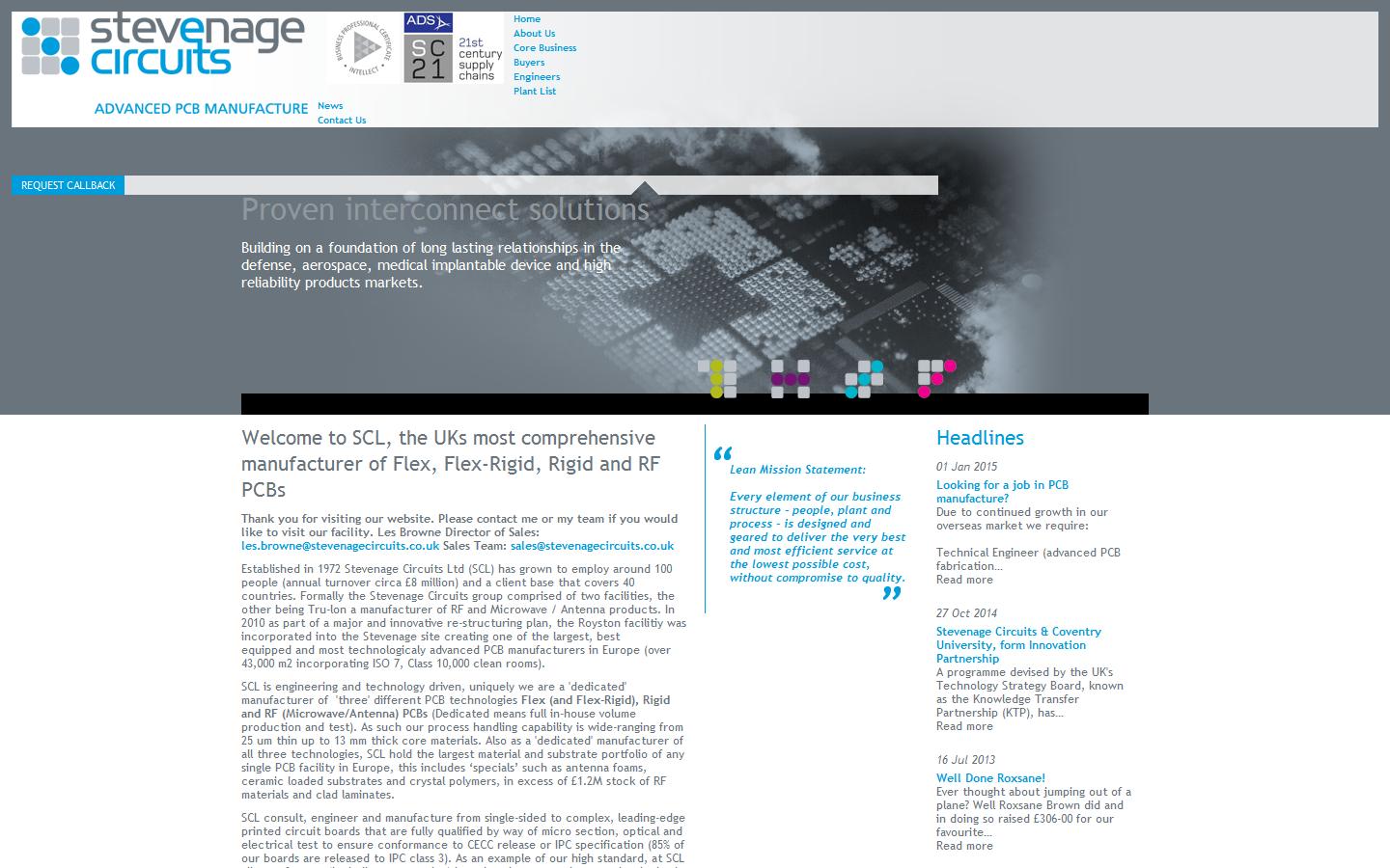 Stevenage Circuits Ltd Website