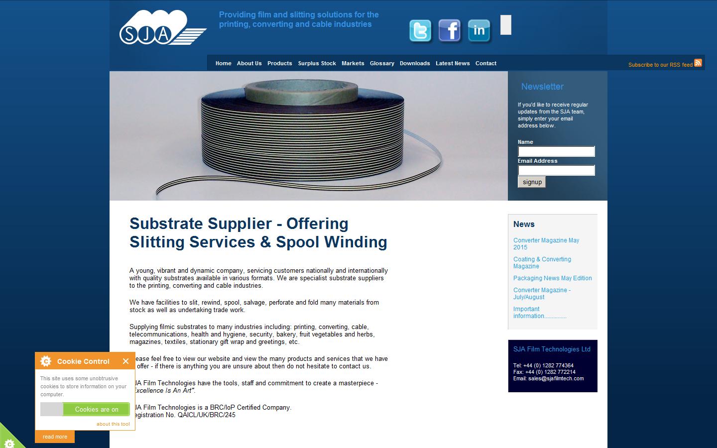 SJA Film Technologies Website