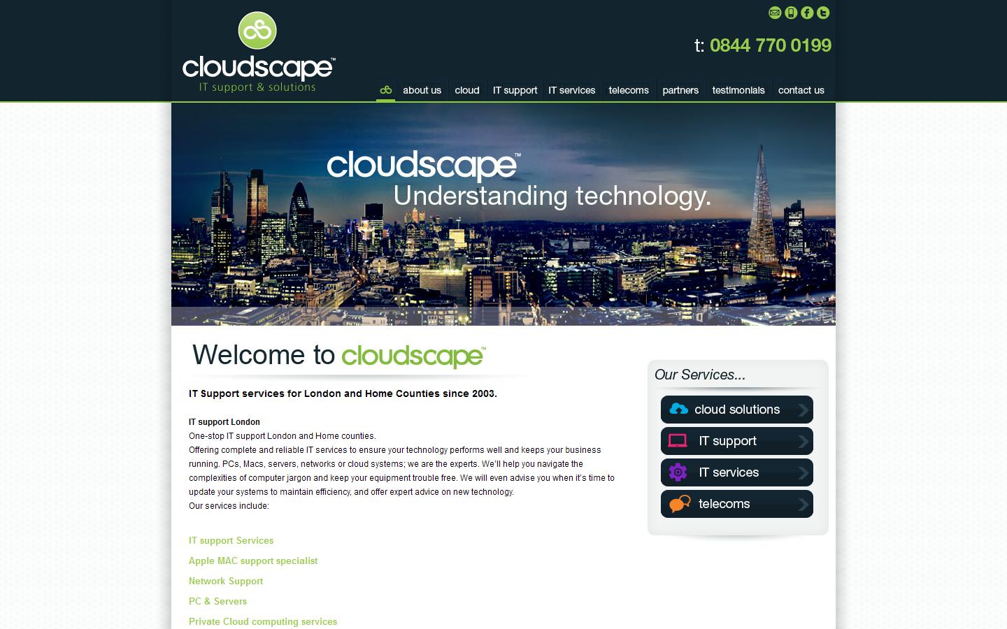Cloudscape IT Support London Website